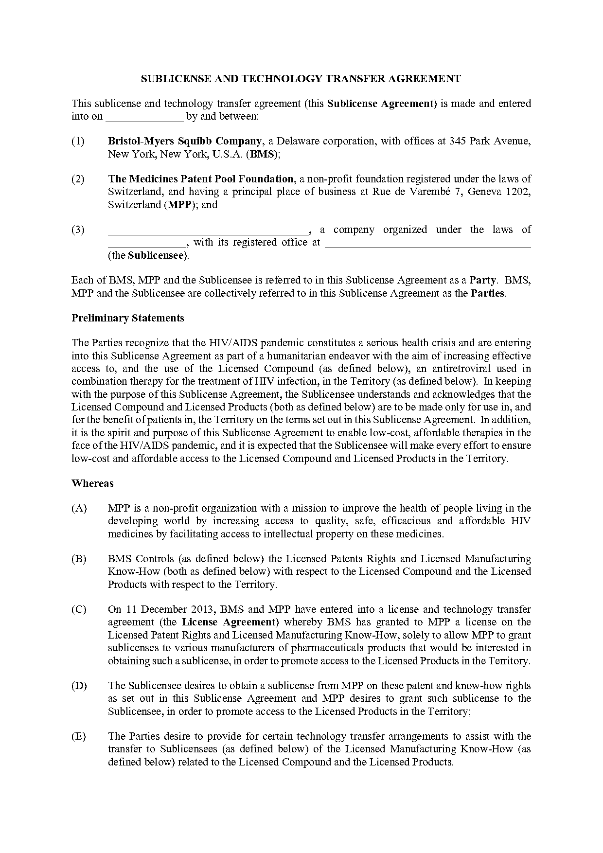 patent transfer agreement template