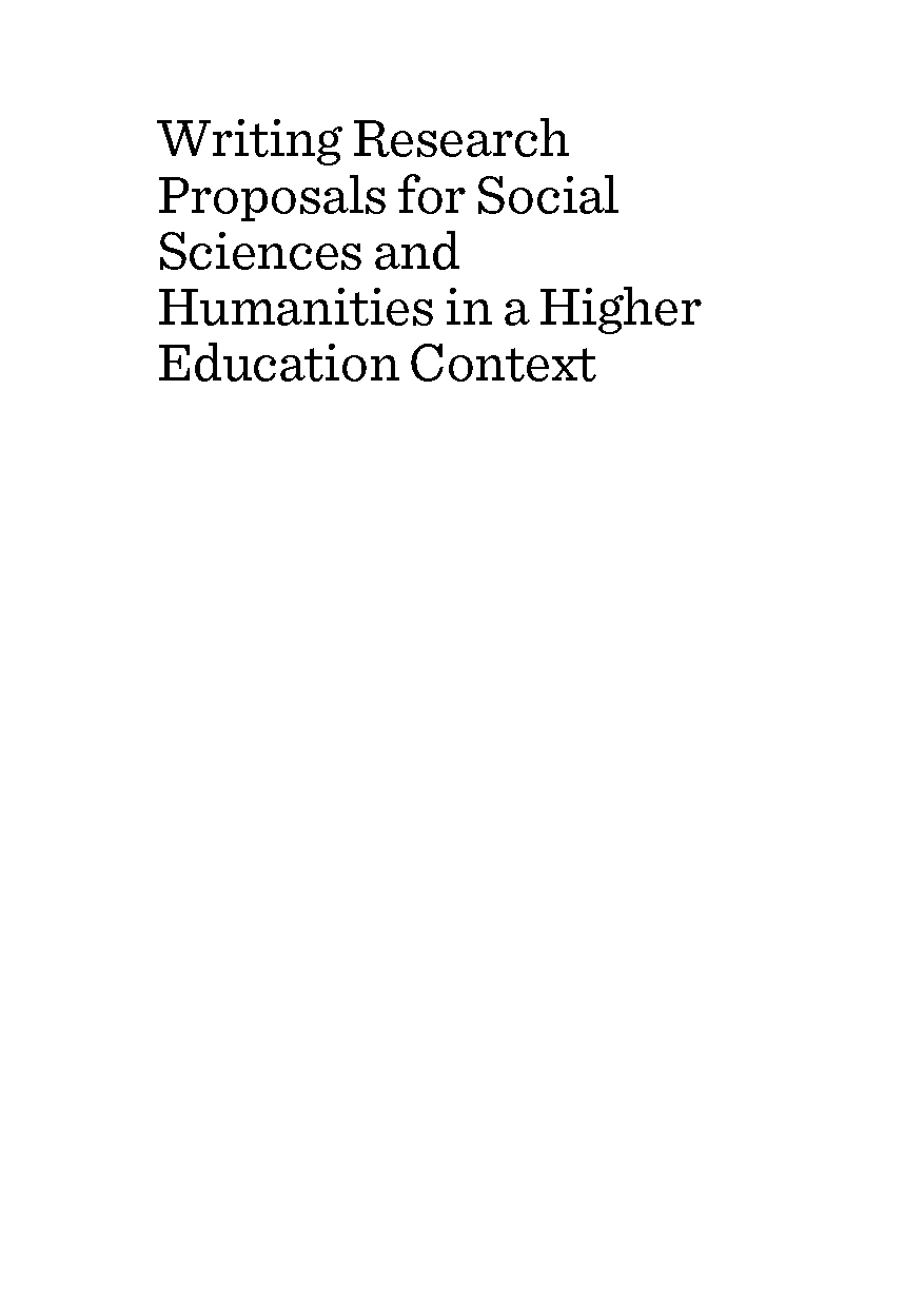 humanities book proposal sample