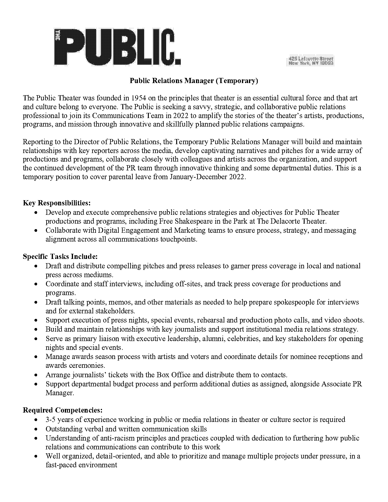 pr manager job resume