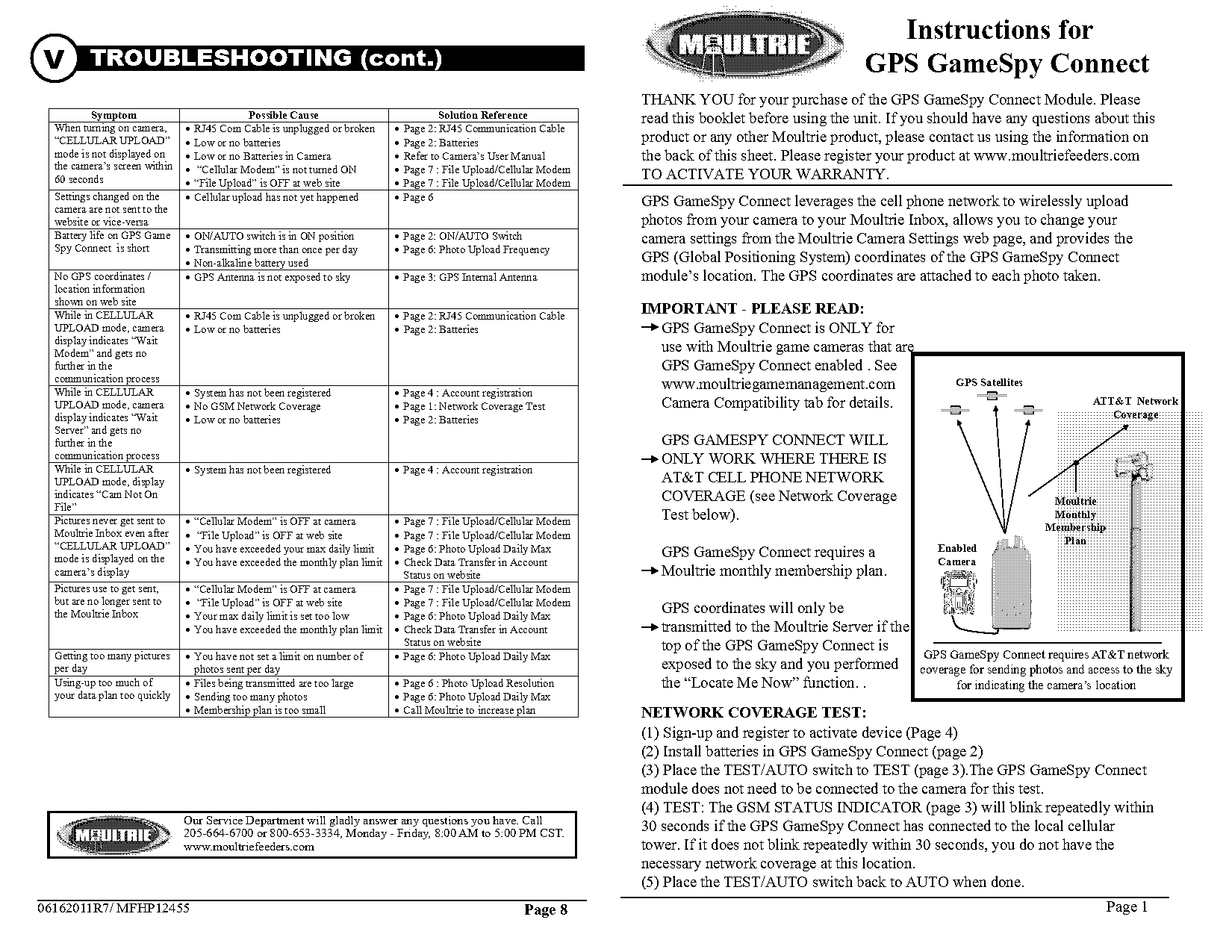 moultrie modem not connecting to server