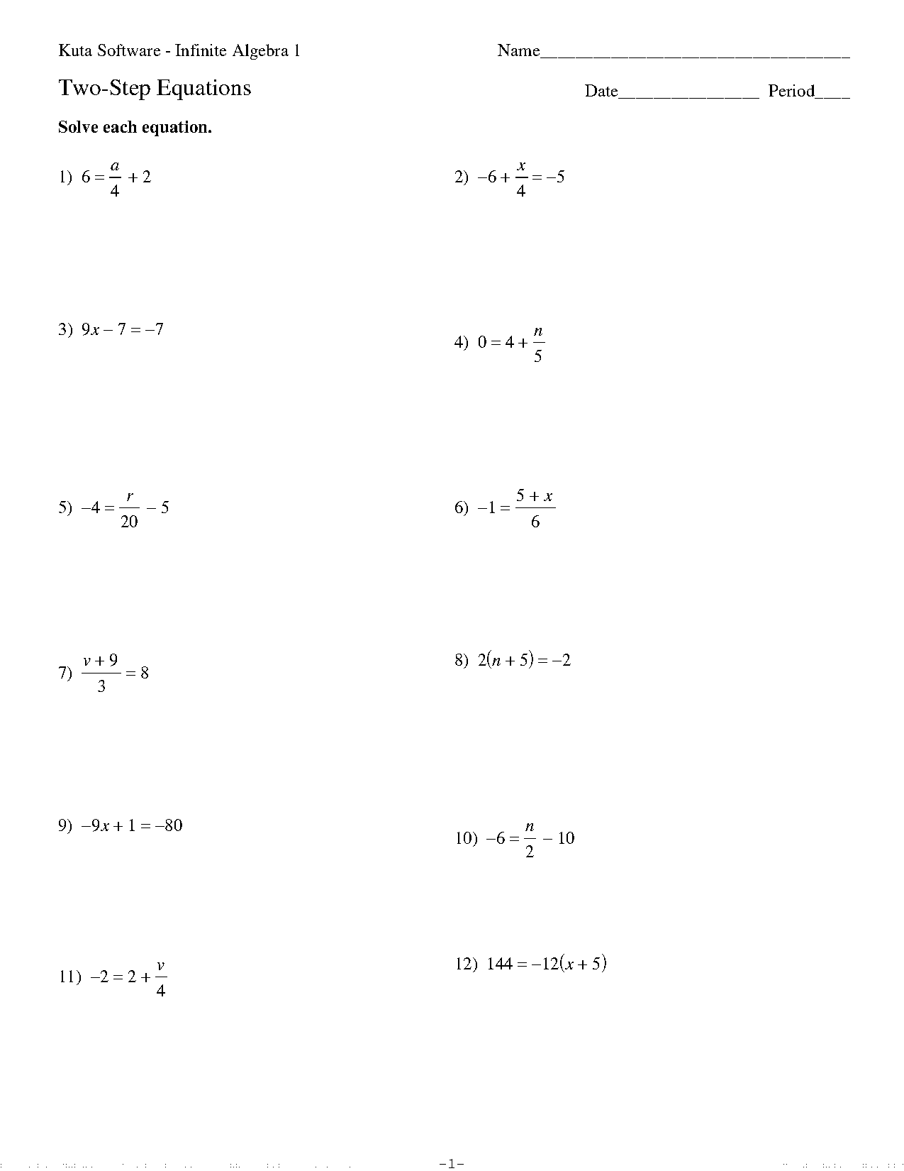 solving equations with fractions worksheets