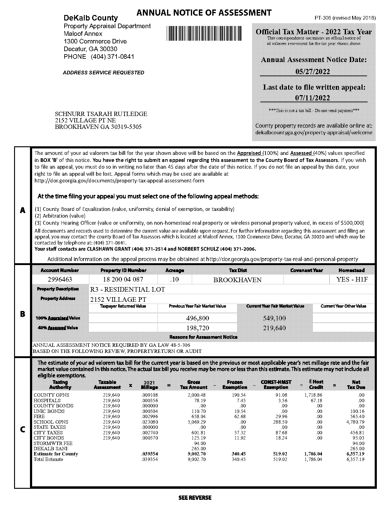 dekalb county personal property tax form