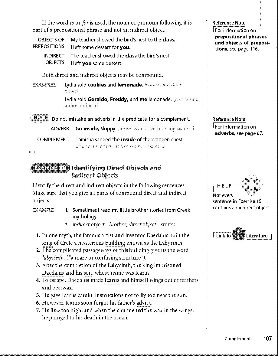 identify direct and indirect object