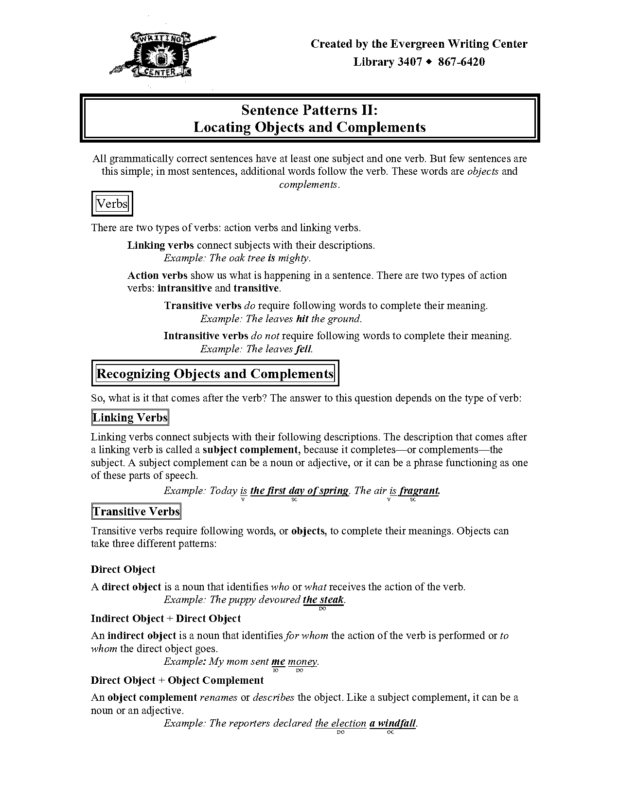 identify direct and indirect object