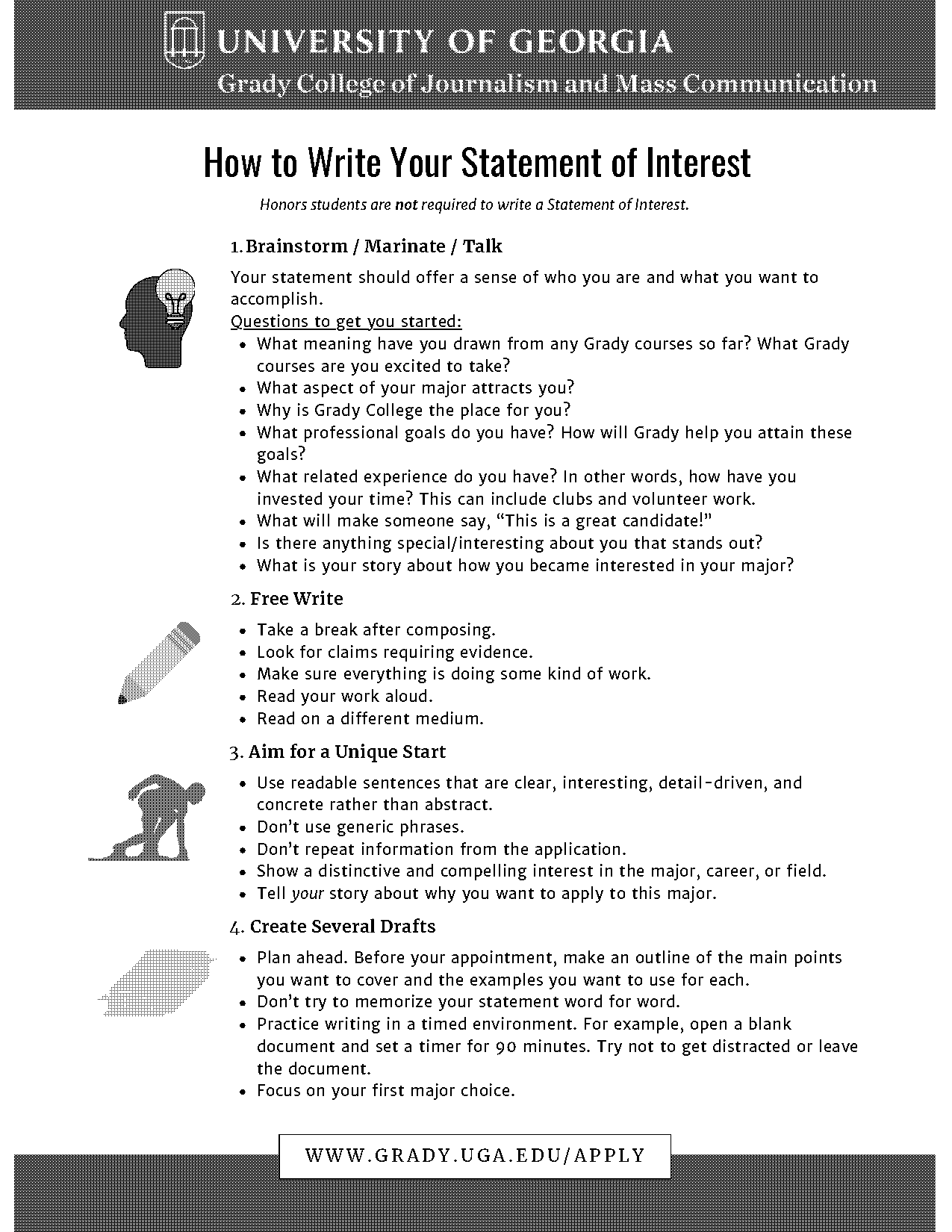 how to write an interest statement for college