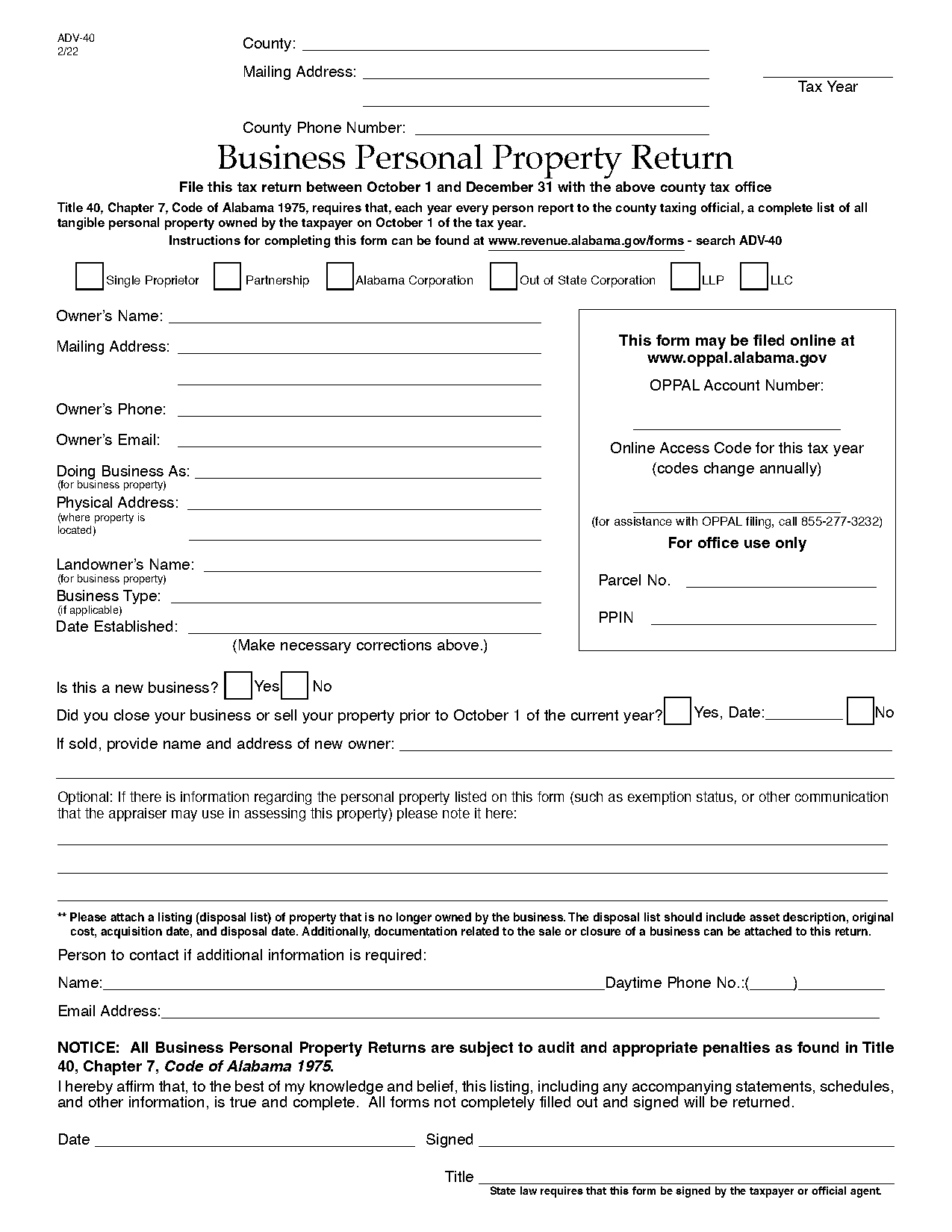 dekalb county personal property tax form