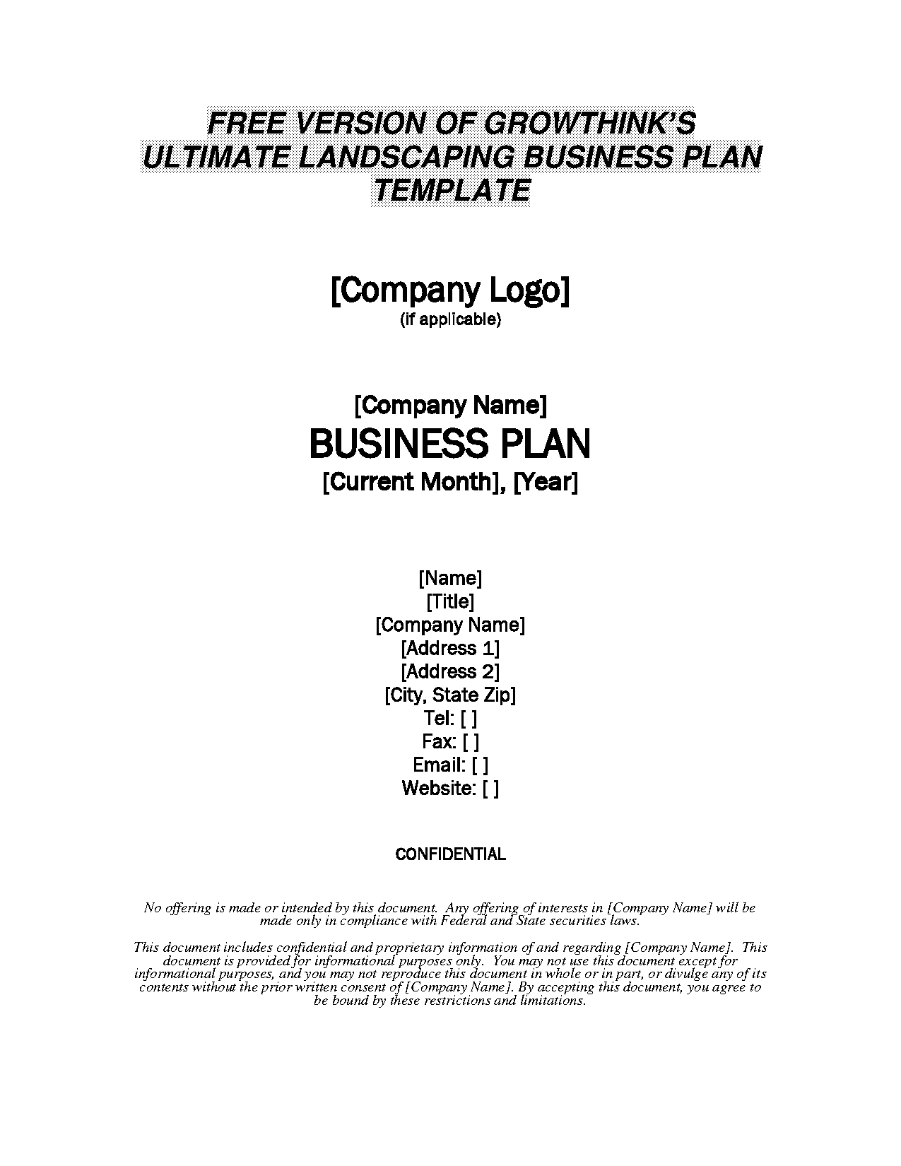 sample business plan for lawn care service