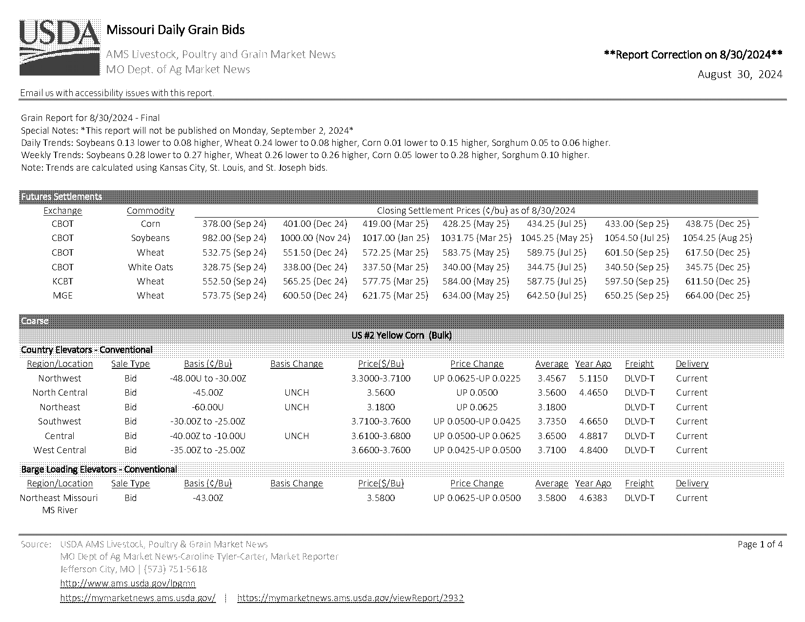 mo dept ag market report