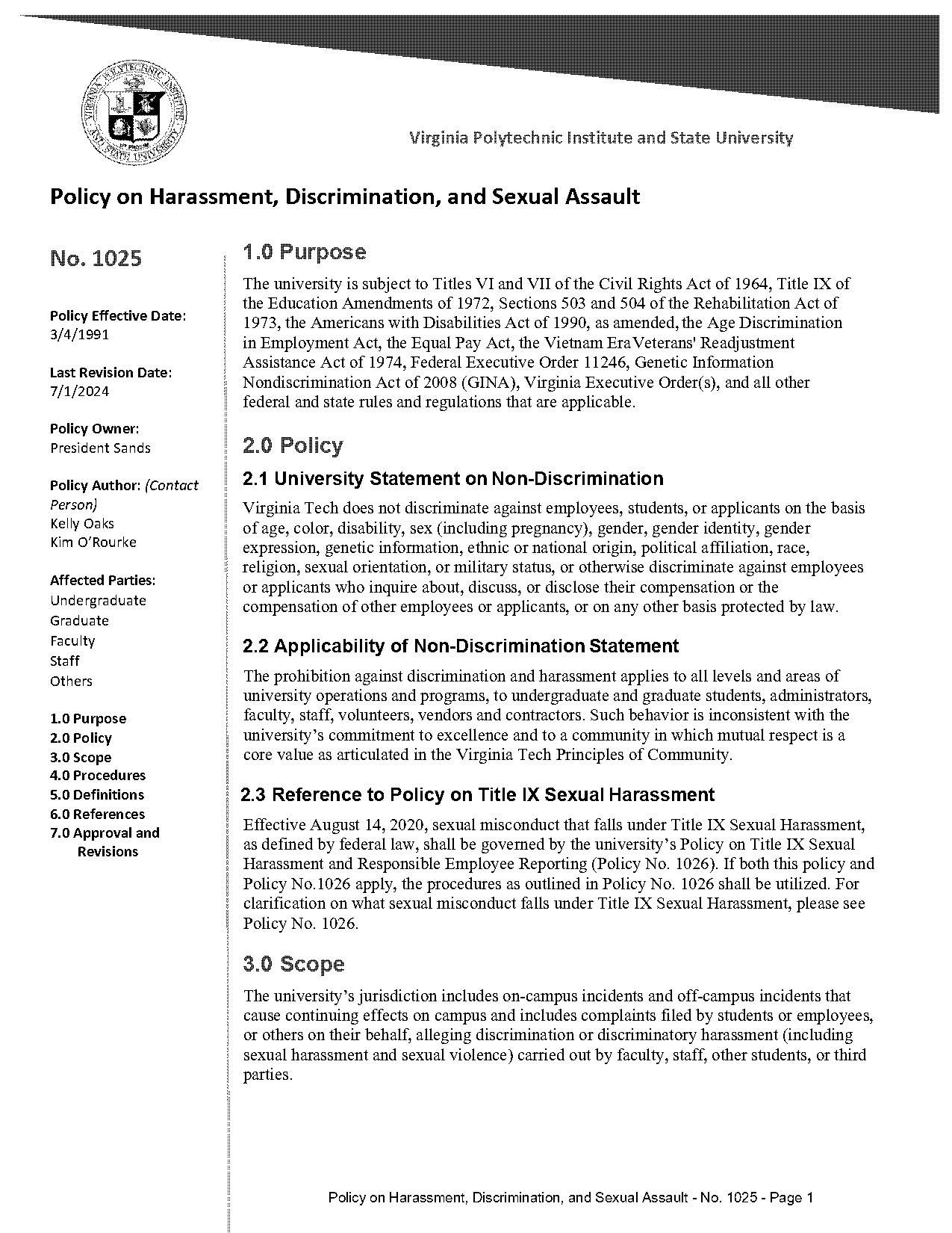 university sexual assault policies