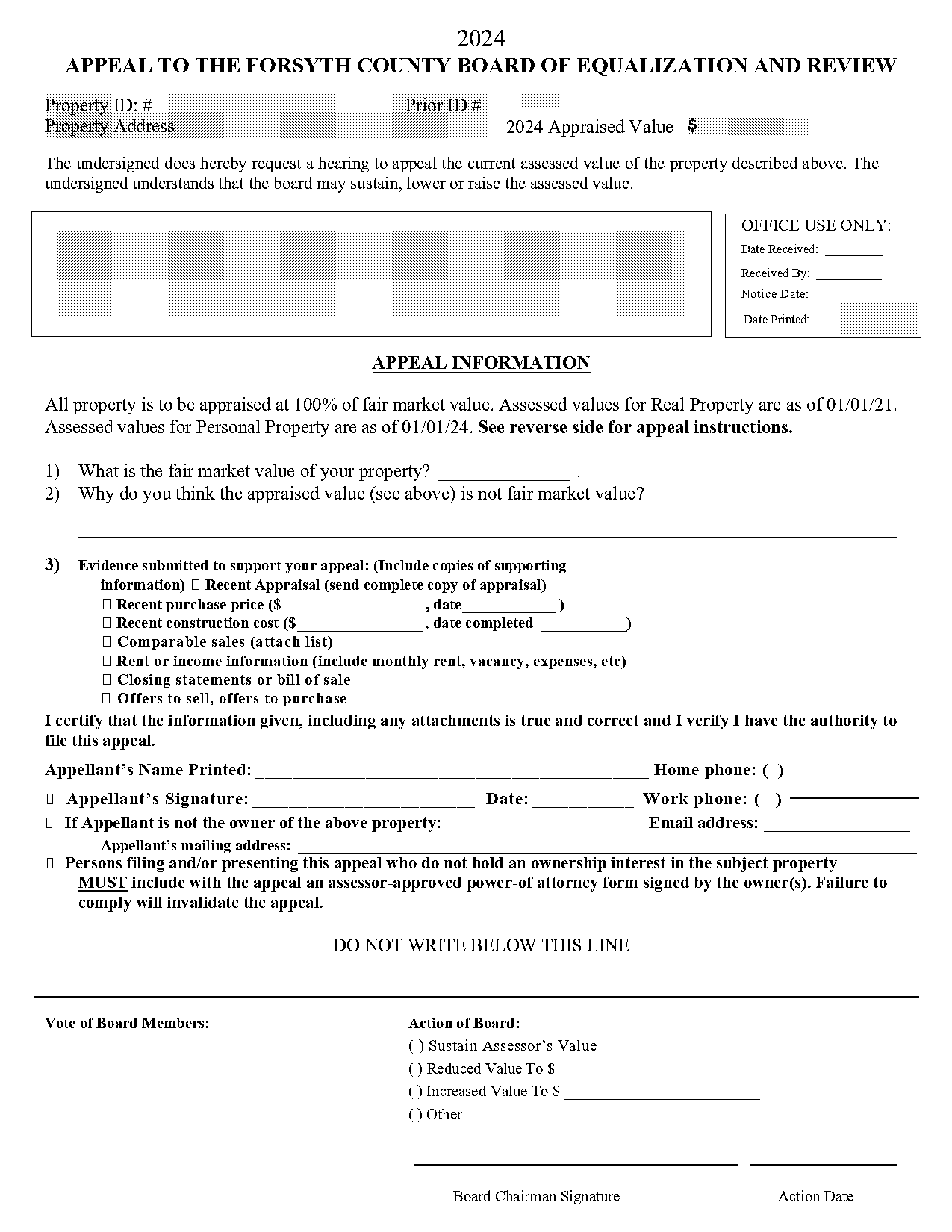 forsyth county appeal property tax nc